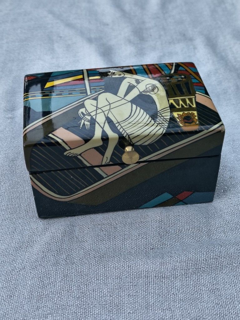 Ting Shaw Kiang Chinese Art Deco Style Wood Jewelry Trinket Box