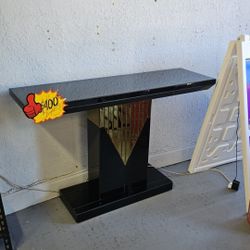Black & Gold Mirror Console Table
