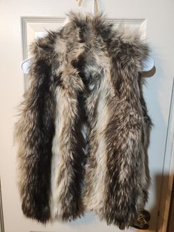 Brown FAUX FUR VEST Size Small