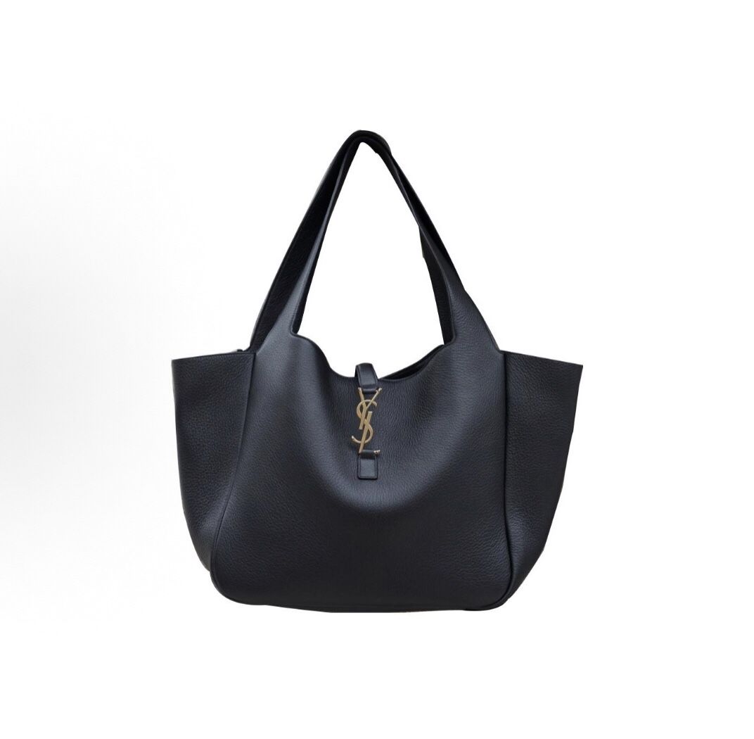 SAINT LAURENT YSL BEA Series Logo Logo Bronze Hardware Accessories Deerskin Tote Bag(182)69