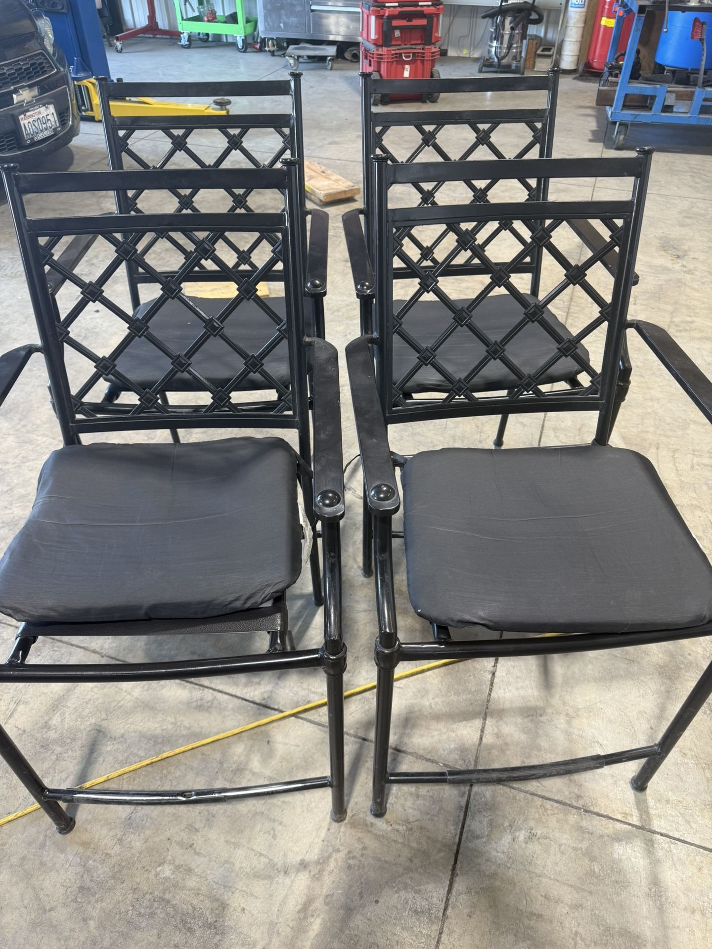 Black Outside Chairs With Black Cushion