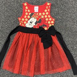 Disney girls 18 month shimmery gold Minnie Mouse tulle dress 