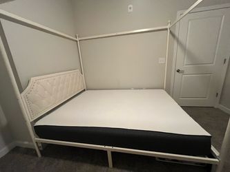 Beige Canopy Bed