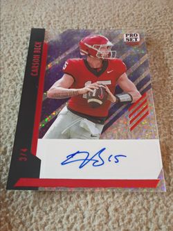 2024 Carson Beck Leaf Pro Set Pure Red Sparkle Acetate Auto 3/4 (Arizona Cardinals Starting Rookie QB)