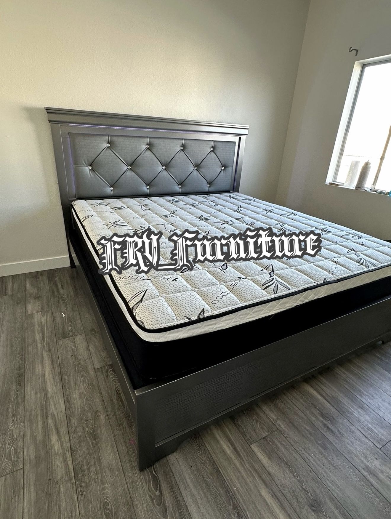 KING BED FRAME WITH MATTRESS
