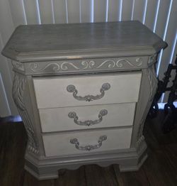 Grey And White Night Stand 