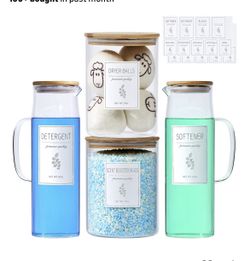 Glass laundry dispenser set