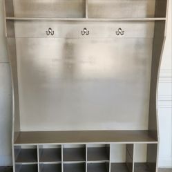 Carpenter Built Hall Tree with Bench, Shoe Rack,  and Storage