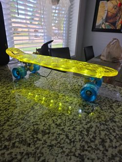 LED Light-Up Clear Penny Skateboard