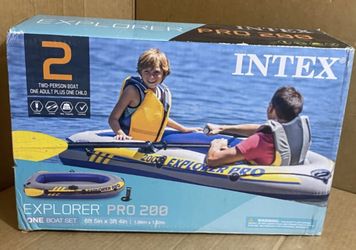 Intex Inflatable Explorer Pro 200 Two-Person Boat with Oars 
