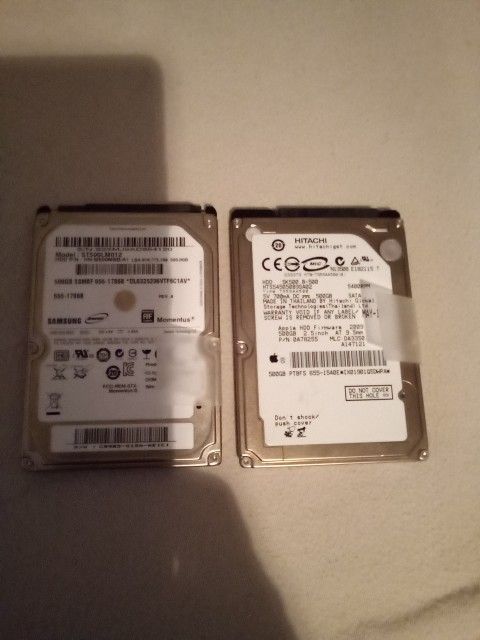2 (500gb) Sata Laptop Drives Formatted Ready For New System Install