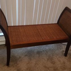 Vintage Pier 1 Rattan Bench