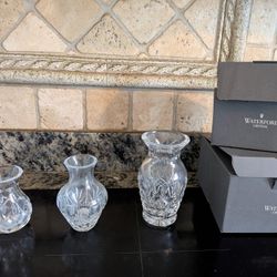3 Waterford Crystal Vases