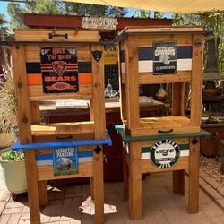 Man Cave, Wood Ice Chest, NFL, Wood Bars, Custom Made Just For You! Support Local Business!