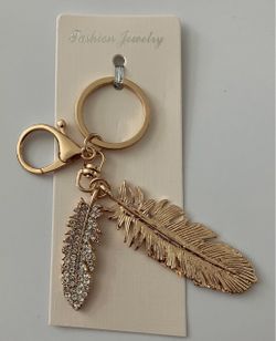 Metal Feather pure charm or keychain