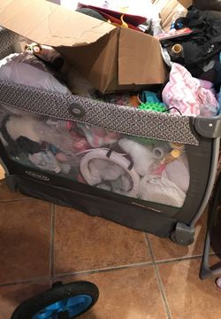 Crib and cradle, both new just used as storage