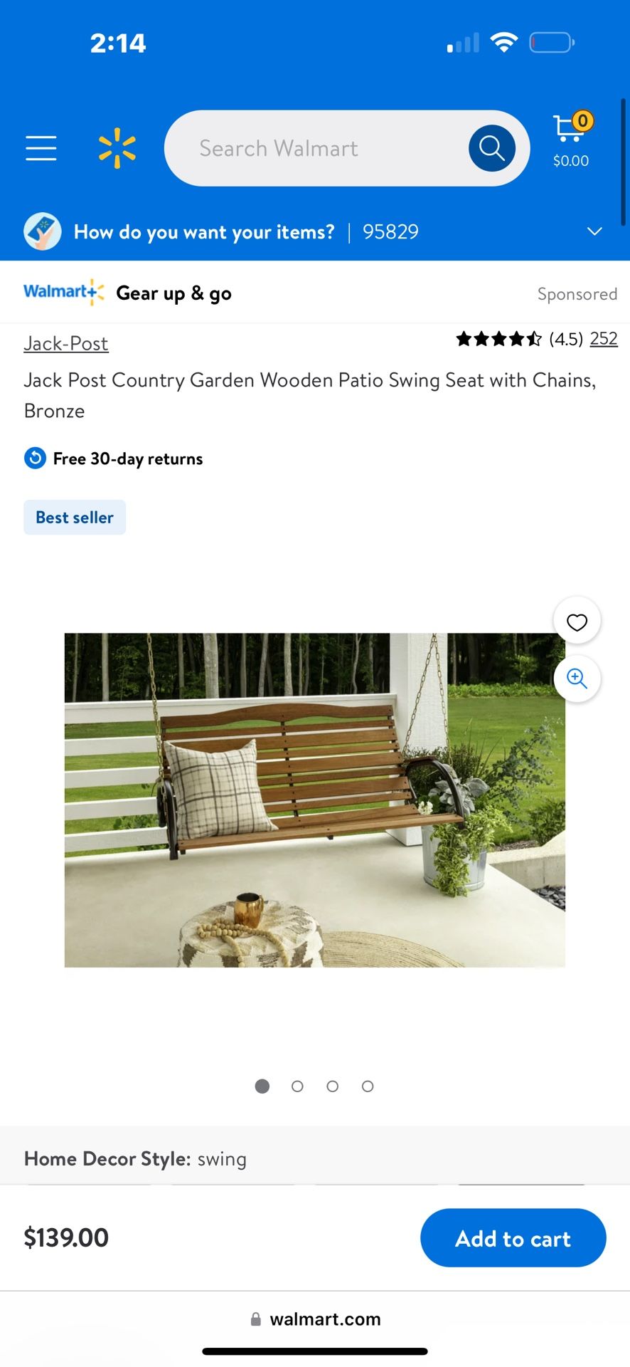 Brand new porch swing