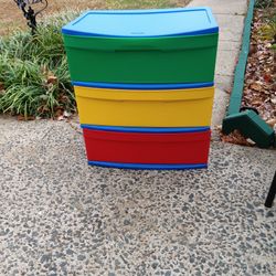 Three Drawer Plastic Storage