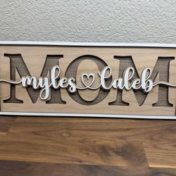 Mom Dad Sign Custom Made Mothers Day Present Gift Children Names