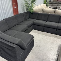 Free Delivery* Like New Black Modular Sectional Sofa!