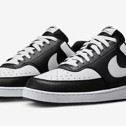 Men's Nike Court Vision Low Casual Sneakers, Size 11.5,  (Black & White) 