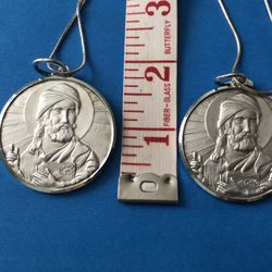 Necklace pendant, engraved holy men,Sterling Silver 28”long,33.70grams, price for each ,NEW