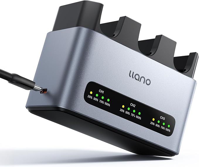 llano 30W LP-E6NH LP-E6P Battery Charger: Fast Three Slot for Canon Camera