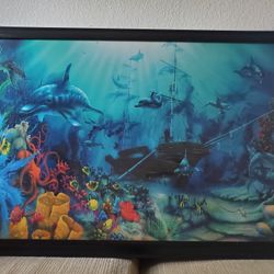 Dolphin ocean framed print