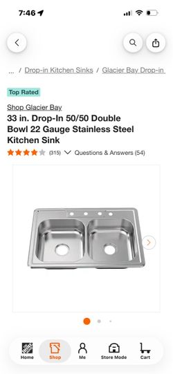 Glacier Bay double bowl kitchen sink