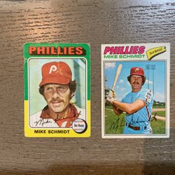1975/1977 Mike Schmidt Philadelphia Phillies Topps Baseball Cards