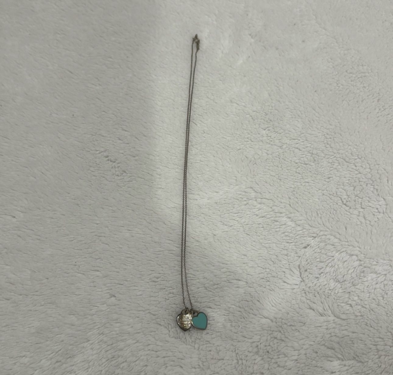 Tiffany & Co double heart necklace- turquoise