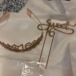 Free - Sweet 16 Tiara, Cake Topper And Banner