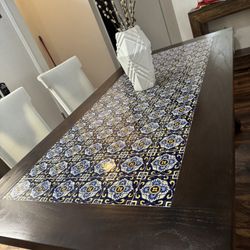 Talavera Tile Solid Wood Dinning Table 
