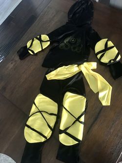 Kids Yellow Ninja Halloween Costume , Small 