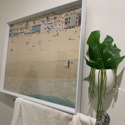 Retro Beach Wood Framed Art Photo Large 
