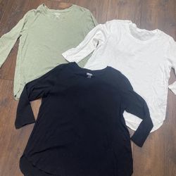 Womans 3/4 Sleeve Shirts By Kirkland Green White And Black Size Large #8