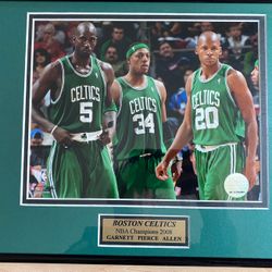 Framed 2008 Boston Celtics Big Three Artwork
