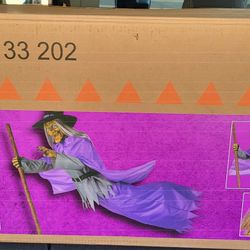 Halloween 12 Foot Giant Sized Flying Witch Brand New In Box