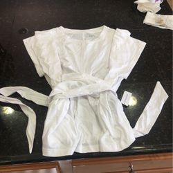 New - Banana Republic - White Wraparound Top L