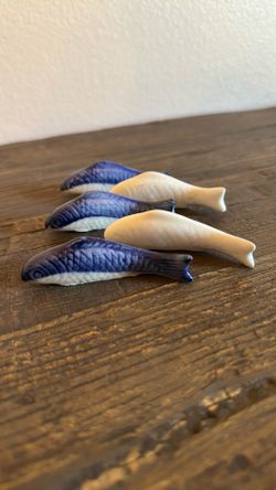 Porcelain Fish Chopstick Rest Set of 5