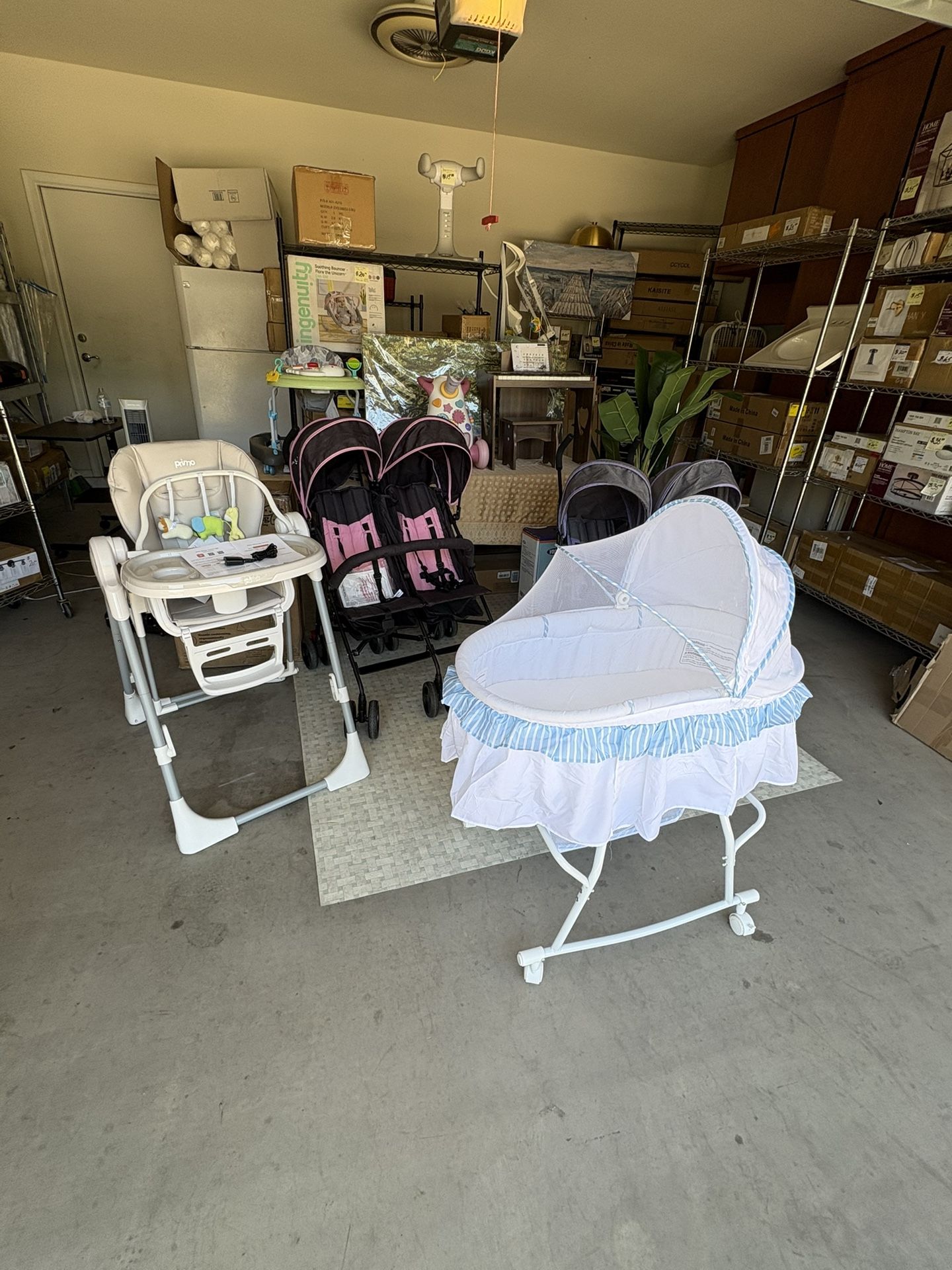 Baby Bonanza!!!! Double Strollers, Walkers, Bassinet, And More. Starting at $25. Up to $75.00