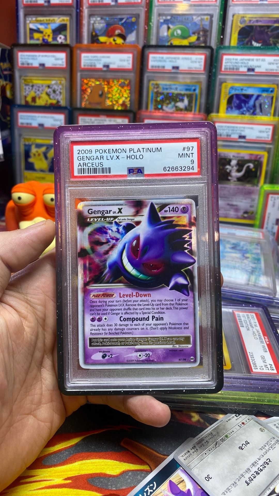 Gengar Lvl c psa 9 Pokémon slab cards