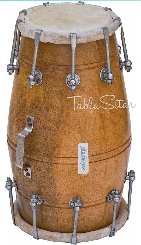 Dholak Drum, Mango Wood, Bolt-tuned, Padded Bag, Spanner, Dholki Musical Instrument (PDI-AJD)