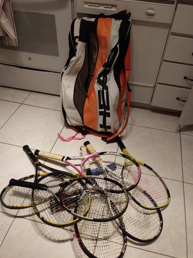 Professional tennis rackets with head bag