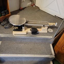 Vintage Ohaus Triple Beam Heavy Duty Scale Balance  With Weights