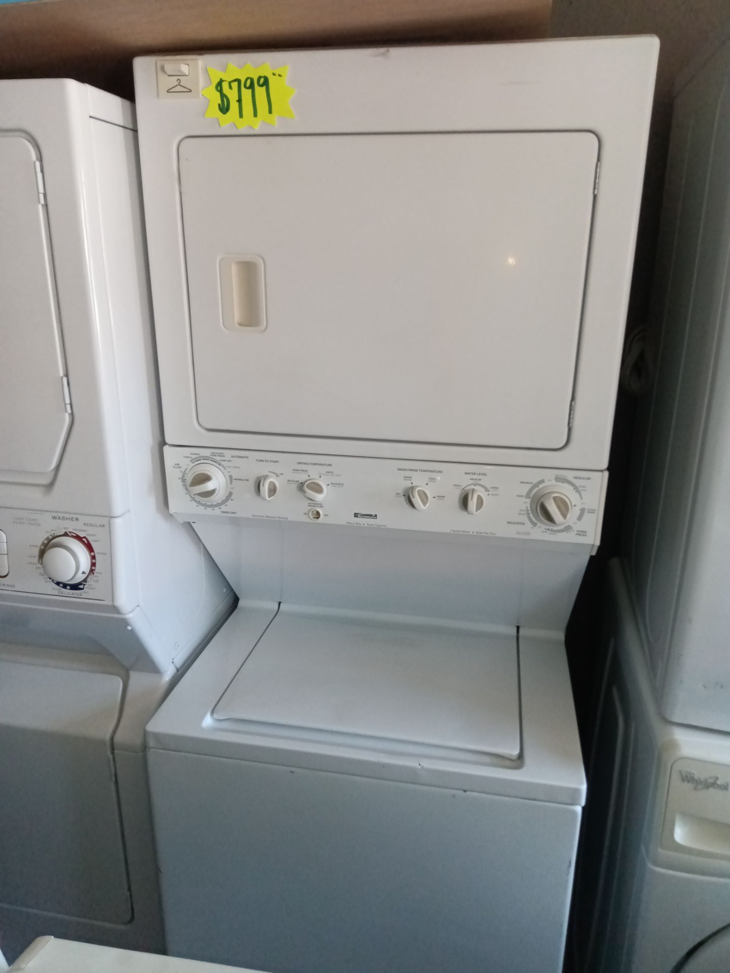 Kenmore gas stackable washer and dryer 27 wide and REPAIRS