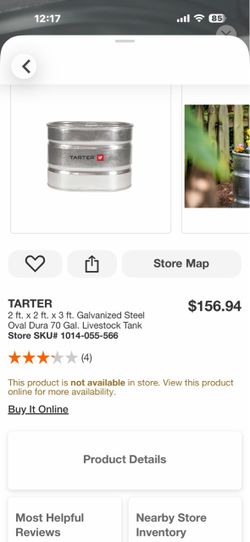 Shop TARTER 2 ft. x 2 ft. x 3 ft. Galvanized Steel Oval Dura 70 Gal. Livestock Tank