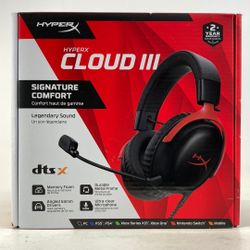 New HyperX Cloud III Black/Red CL006 Wired Gaming Headset Multi-Platform