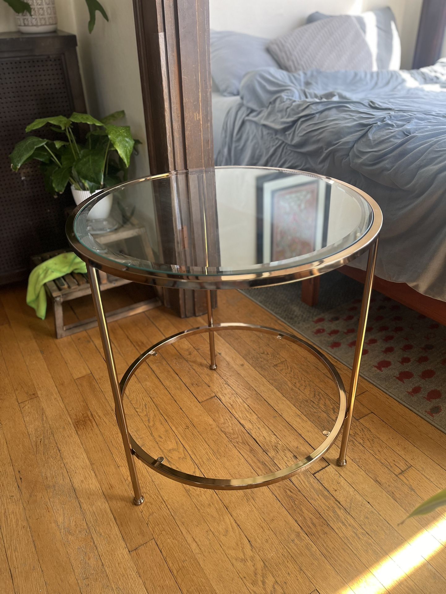Gold & Glass Side Table 