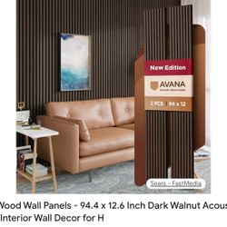 Avana Acoustic Wood Wall Panels – 94.4 x 12.6 Inch Dark Walnut Acoustic Panels 2 PCs – Wall Panels For Interior Wall Decor for Homes, Offices, Studios